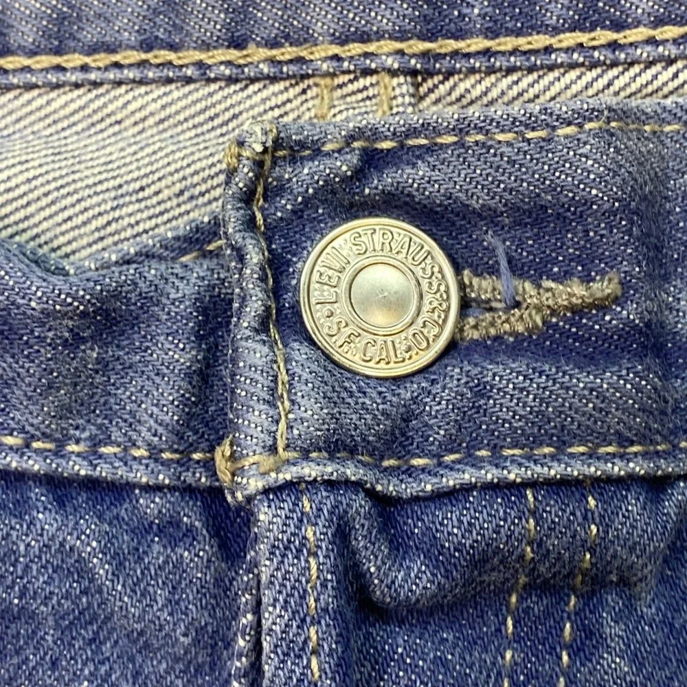 Levis Vintage Men 42x32 Blue Denim 501 Original Fit Button Fly Straight Jeans‎